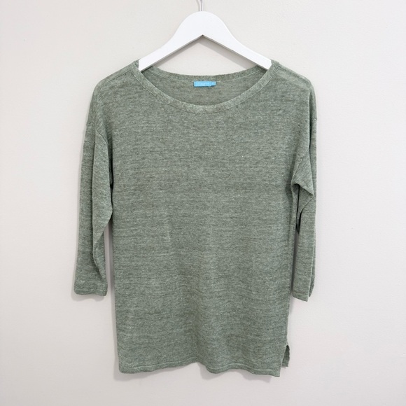 J. McLaughlin Green 100% Linen Top - Picture 2 of 6